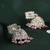 Dazzling square shape silver plated pink kundan stone jhumki earring for women and girls