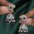 Delightful square shape silver plated purple kundan stone jhumki earring for women and girls