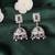 Delightful square shape silver plated purple kundan stone jhumki earring for women and girls