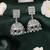 Designer square shape silver plated sky blue kundan stone jhumki earring for women and girls