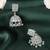 Designer square shape silver plated sky blue kundan stone jhumki earring for women and girls