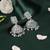 Designer square shape silver plated sky blue kundan stone jhumki earring for women and girls