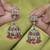 Round and pear shape silver plated pearl ruby kundan stone jhumki earring for women and girls