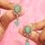 Oval and leaf design gold plated sky blue kundan stone dangle earring for women and girls