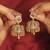 Peacock gold plated multi kundan stone small golden balls brass jhumki earring for women & girls