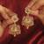 Peacock gold plated ruby kundan stone small golden balls brass jhumki earring for women and girls