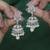 Round and pear shape silver plated white kundan stone brass jhumki earring for women and girls