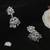 Round and pear shape silver plated white kundan stone brass jhumki earring for women and girls