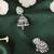 Leaf and pear shape silver plated light green kundan stone brass jhumki earring for women and girls