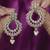 Pear and flower design gold plated brown kundan stone chandelier earring for women and girls