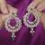 Pear and flower design gold plated multi kundan stone chandelier earring for women and girls
