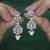 Lavish round shape silver plated white pearl kundan stone dangle earring for women and girls