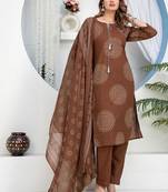 Cotton cambric  straight  kurti-pant-dupatta  set