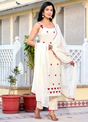Cotton flex  straight  kurti-pant-dupatta  set 1