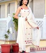 Cotton flex  straight  kurti-pant-dupatta  set