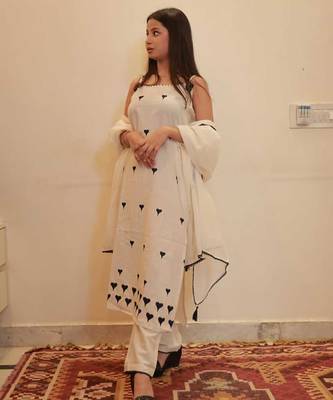 Cotton flex  straight  kurti-pant-dupatta  set 2