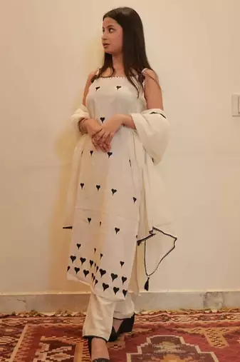Cotton flex  straight  kurti-pant-dupatta  set