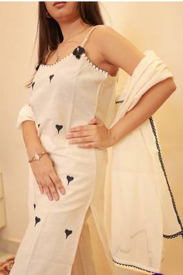 Cotton flex  straight  kurti-pant-dupatta  set 3