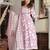 Cotton cambric printed anarkali kurti-pant-dupatta  set