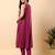 Women purple cotton flex solid & hand embroidery work kurta with trousers set