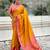 Soft silk zari woven bandhani patola saree with contrast weaves
