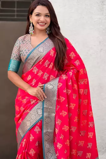 soft silk zari woven ikat patola saree with contrast weaves