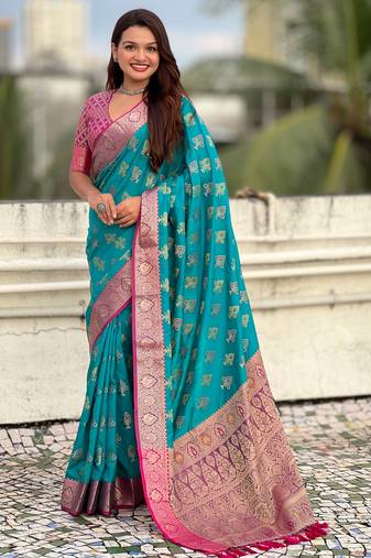 soft silk zari woven ikat patola saree with contrast weaves
