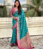 soft silk zari woven ikat patola saree with contrast weaves