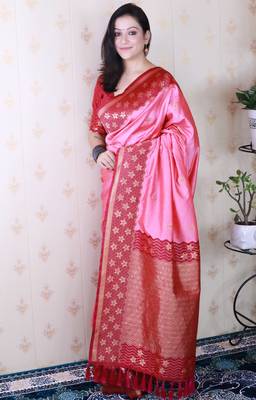 Soft silk banarasi wavy unique zari woven saree 5