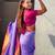 Woven bandhani paithani fusion silk saree