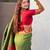 Woven bandhani paithani fusion silk saree