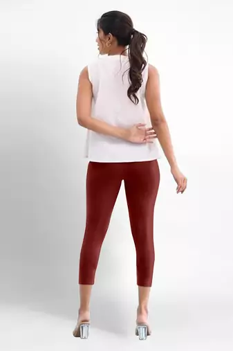 Super combed cotton elastane stretch cropped leggings with ultrasoft waistband