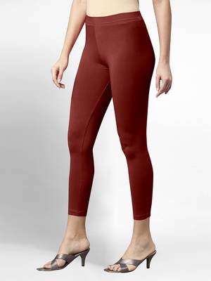 Trendmalls Super combed cotton elastane stretch cropped leggings with ultrasoft waistband 4