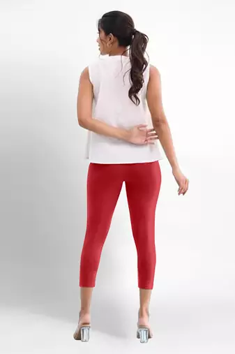 Super combed cotton elastane stretch cropped leggings with ultrasoft waistband