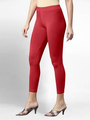 Trendmalls Super combed cotton elastane stretch cropped leggings with ultrasoft waistband 4