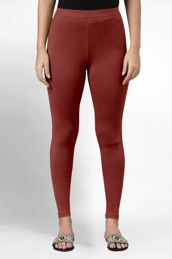 Super combed cotton elastane stretch ankle length leggings with ultrasoft waistband