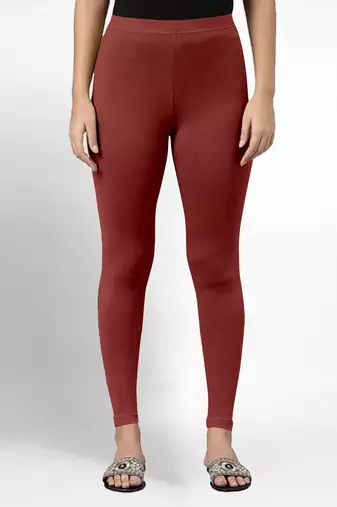 Super combed cotton elastane stretch ankle length leggings with ultrasoft waistband