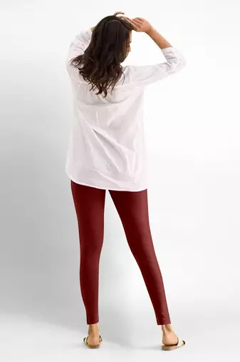 Super combed cotton elastane stretch ankle length leggings with ultrasoft waistband