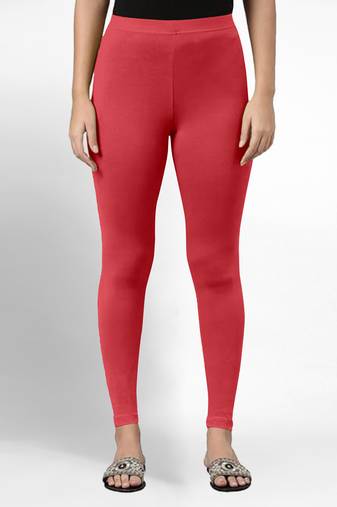 Super combed cotton elastane stretch ankle length leggings with ultrasoft waistband