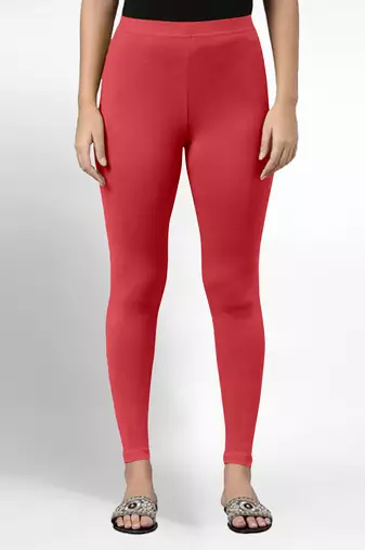 Super combed cotton elastane stretch ankle length leggings with ultrasoft waistband