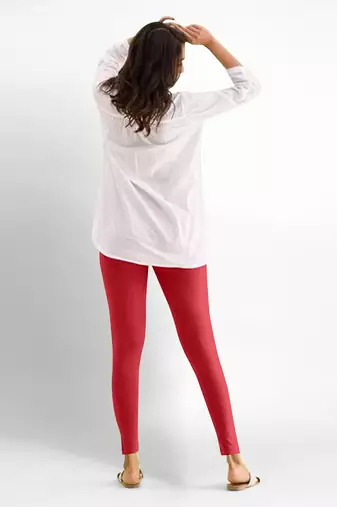 Super combed cotton elastane stretch ankle length leggings with ultrasoft waistband