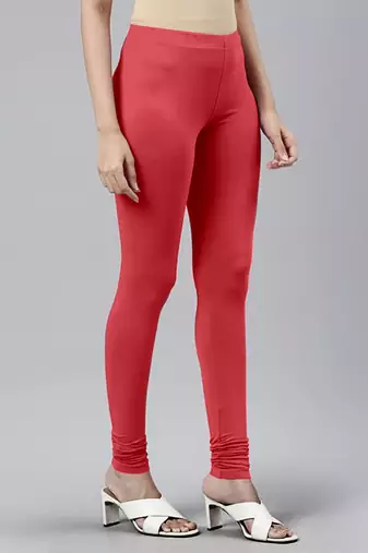 Super combed cotton elastane stretch churidar length leggings with ultrasoft waistband