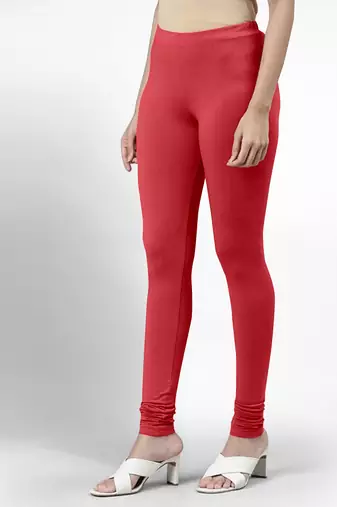 Super combed cotton elastane stretch churidar length leggings with ultrasoft waistband