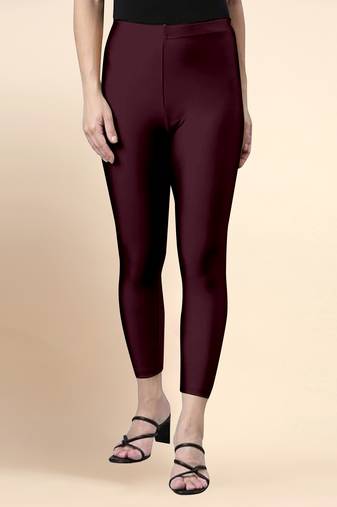 Microfiber elastane stretch soft cropped leggings with ultrasoft waistband