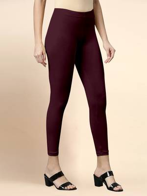 Trendmalls Microfiber elastane stretch soft cropped leggings with ultrasoft waistband 3
