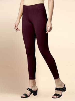 Trendmalls Microfiber elastane stretch soft cropped leggings with ultrasoft waistband 4