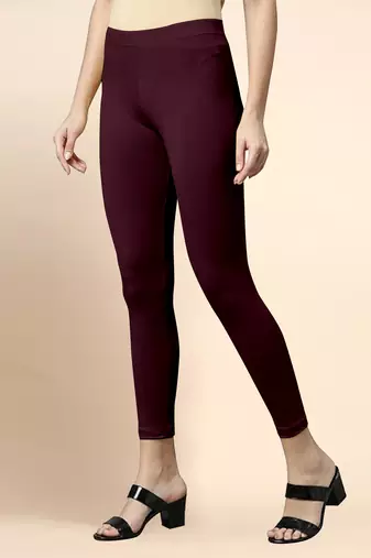 Microfiber elastane stretch soft cropped leggings with ultrasoft waistband