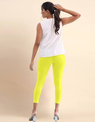 Trendmalls Microfiber elastane stretch soft cropped leggings with ultrasoft waistband 2
