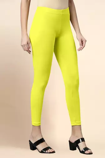 Microfiber elastane stretch soft cropped leggings with ultrasoft waistband