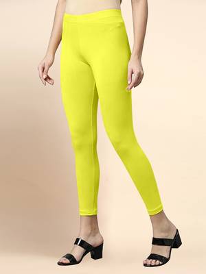 Trendmalls Microfiber elastane stretch soft cropped leggings with ultrasoft waistband 4